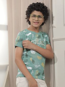 CRIMSOUNE CLUB - Boy'S Green Printed T-shirt