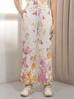 CRIMSOUNE CLUB - Girl'S Multi-Color Floral Print Straight Trouser