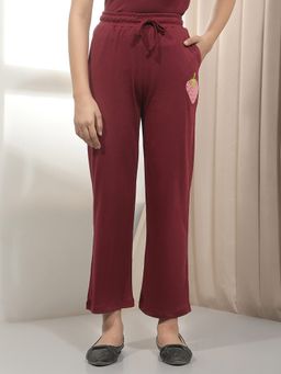CRIMSOUNE CLUB - Girl'S Maroon Solid Trackpant
