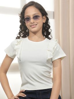 CRIMSOUNE CLUB - Girl'S White Modal T-shirt