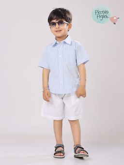 Piccolo Piglet - Stripe Shir- Blue