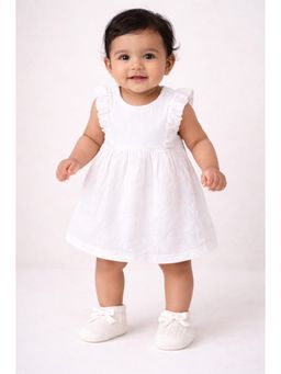 Piccolo Piglet - Shiffli Dress- White