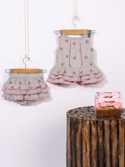 Piccolo Piglet - Poppy Play Multi Layred Dress And Bloomers