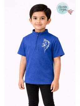 Piccolo Piglet - Riding Half Sleeve T-shirt- Blue