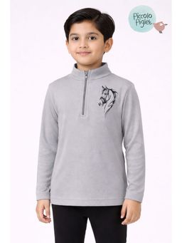 Piccolo Piglet - Riding Full Sleeve T-shirt-Grey