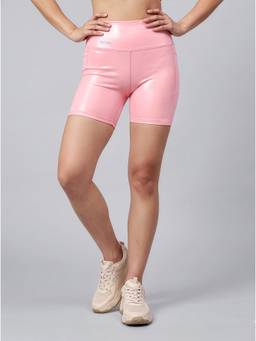Fitkin - Womens Pink Shine On High Rise Cycling Shorts