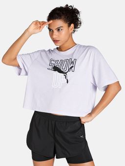 Puma - Womens Graphic Boxy Womens Purple Tank Top