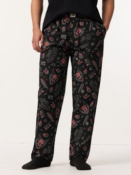 The Souled Store - Black Printed Regular Pyjama