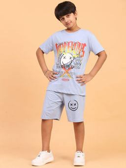 Ninos Dreams - Blue Printed T-Shirt and Shorts (Set of 2)