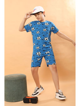 Ninos Dreams - Blue Printed T-Shirt and Shorts (Set of 2)