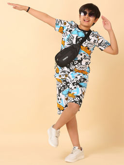 Ninos Dreams - Multi-Color Printed T-Shirt and Shorts (Set of 2)