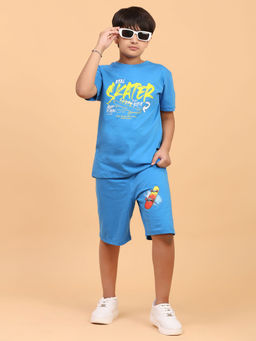 Ninos Dreams - Blue Printed T-Shirt and Shorts (Set of 2)