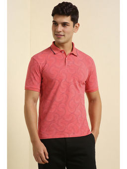 Allen Solly - Men Coral Print Polo Neck T-Shirt