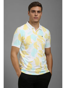 Louis Philippe - Men Multi-Color Print Polo Neck T-Shirt