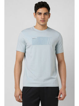 Van Heusen - Men Light Blue Graphic Print Crew Neck T-Shirt