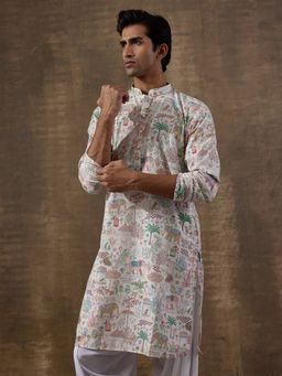 SATWAA - Old Jaipur Multicolor Printed Men Kurta
