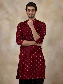 SATWAA - Traditional Maroon Ethnic Men Kurta
