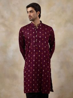 SATWAA - Traditional Purple Ethnic Men Kurta