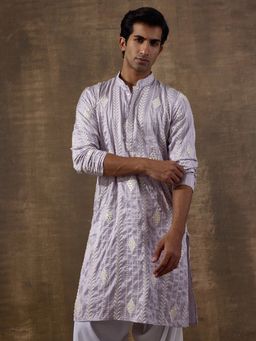 SATWAA - Fresh Lavender Embroidered Men Kurta