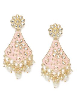 Laida - Gold-Plated & Pink Classic Drop Earrings