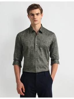 Arrow Newyork - Men Green Full Sleeves Floral Printed Shirt