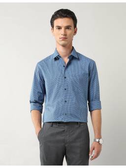 Arrow - Men Blue Full Sleeves Checks Shirt