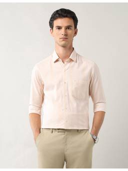 Arrow - Men Peach Full Sleeves Stripes Shirt