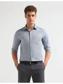 Arrow - Men Grey Full Sleeves Textured Shirt