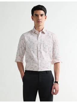 Arrow - Men Pink Full Sleeves Printed Shirt