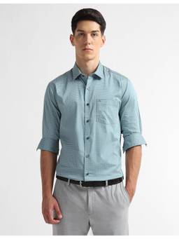 Arrow - Men Sea Green Full Sleeves Printed Shirt