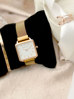 Joker and Witch - Joker & Witch White Stainless Steel Watch and Bracelet With Ring (Set of 3)