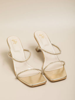 Shoe that fits you - Gold Transparent Heels