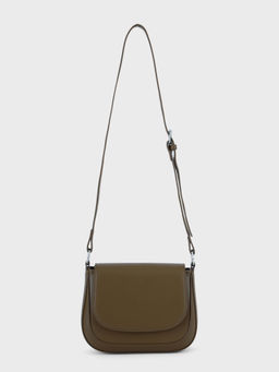 Twenty Dresses by Nykaa Fashion - Olive Green Solid Flap Sling Bag