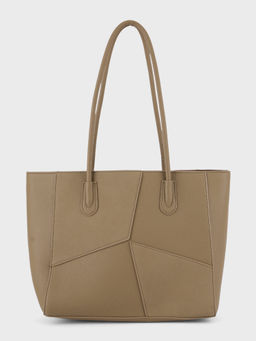 Twenty Dresses by Nykaa Fashion - Beige Solid Rectangular Tote Bag