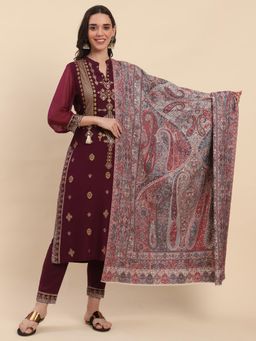 La Vastraa - Multi-Color Heavy Kani Design Woven Soft Shawl