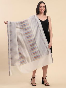 La Vastraa - White Woven Shade Look Shawl