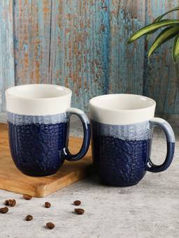 Miah Decor - The Neel Collection Dual Tone Textured Mugs- Set of 2