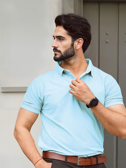 FREECULTR - Classic Men Blue Trendy and Versatile Polo T-Shirt