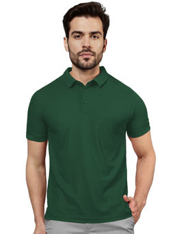FREECULTR - Classic Men Green Casual and Formal Wear Polo T-Shirt
