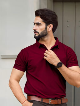 FREECULTR - Classic Men Maroon Stylish and Comfortable Polo T-Shirt
