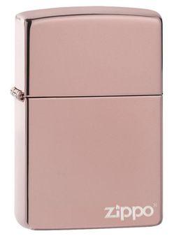 Zippo - Classic High Polish Rose Gold Logo Windproof Pocket Lighter