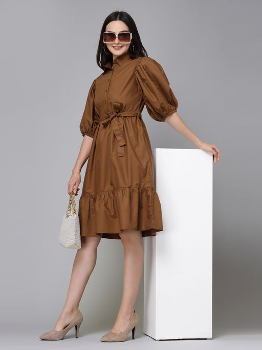 brown casual dress women Brown Casual Dresses
