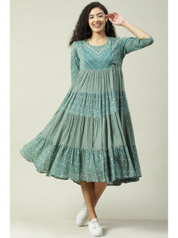 Biba - Teal Flared Fusion Wear