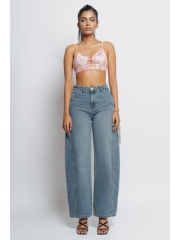 FREAKINS - Mid Blue Baggy Balloon Jeans