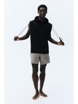 H&M - Men Black Regular Fit Sleeveless Sports Hoodie With Drymovea