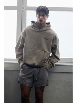 H&M - Men Beige Oversized Fit Sport Hoodie With Drymovea