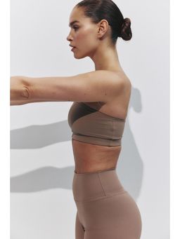 H&M - Women Beige Medium Support Bandeau Sports Bra