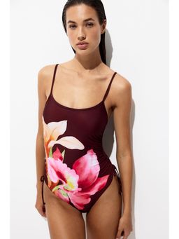 H&M - Women Red Padded-Cup High Leg Swimsuit