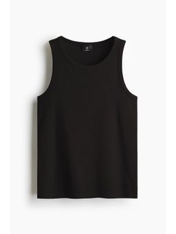 H&M - Men Black Slim Fit Ribbed Vest Top