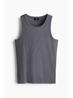 H&M - Men Grey Slim Fit Ribbed Vest Top